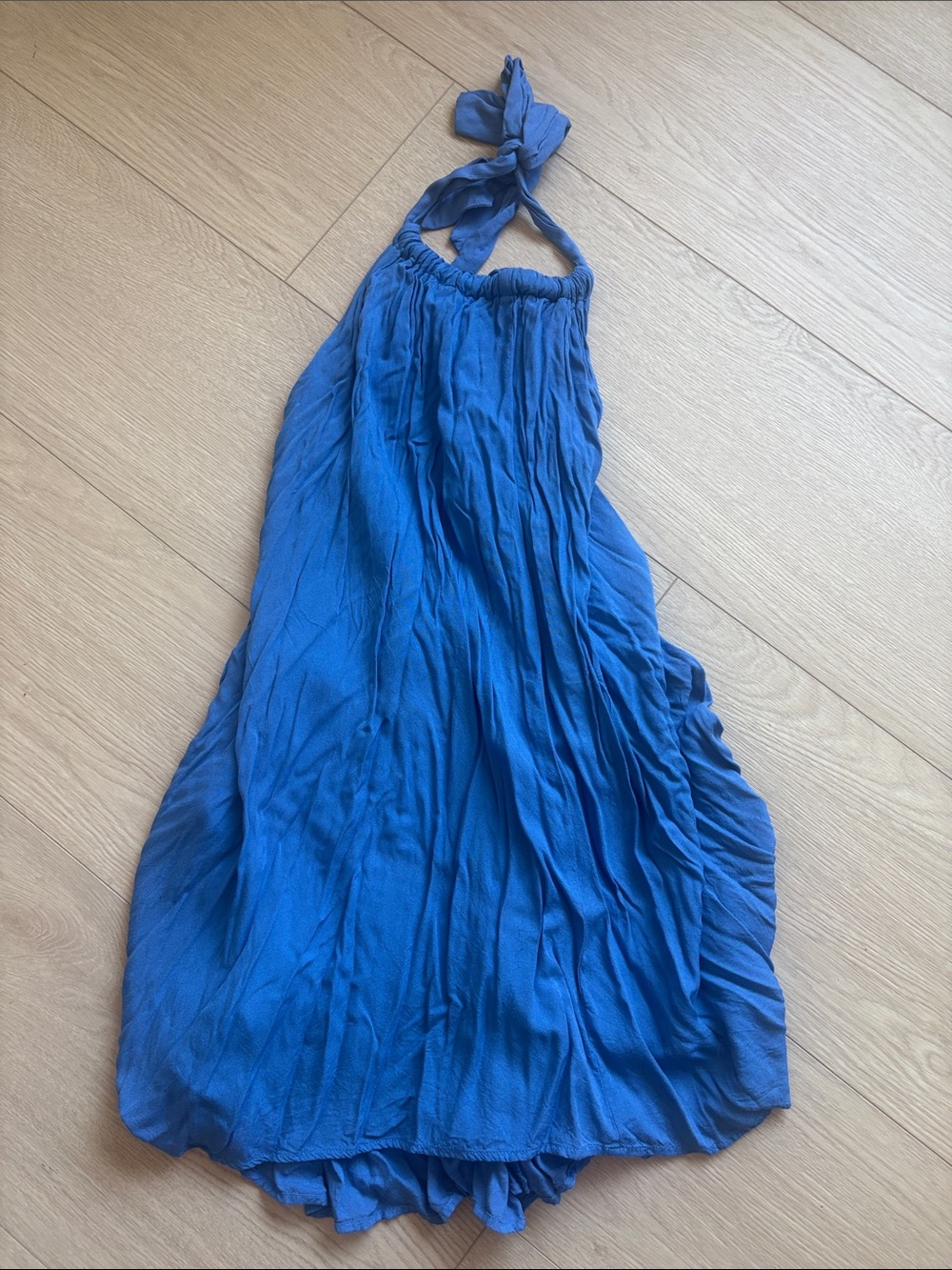 Blue Halter Maxi Dress